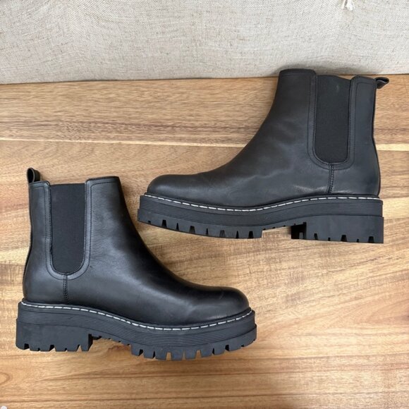 Marc Fisher Padmia Lug Sole Leather Chesea Boots - Picture 12 of 16